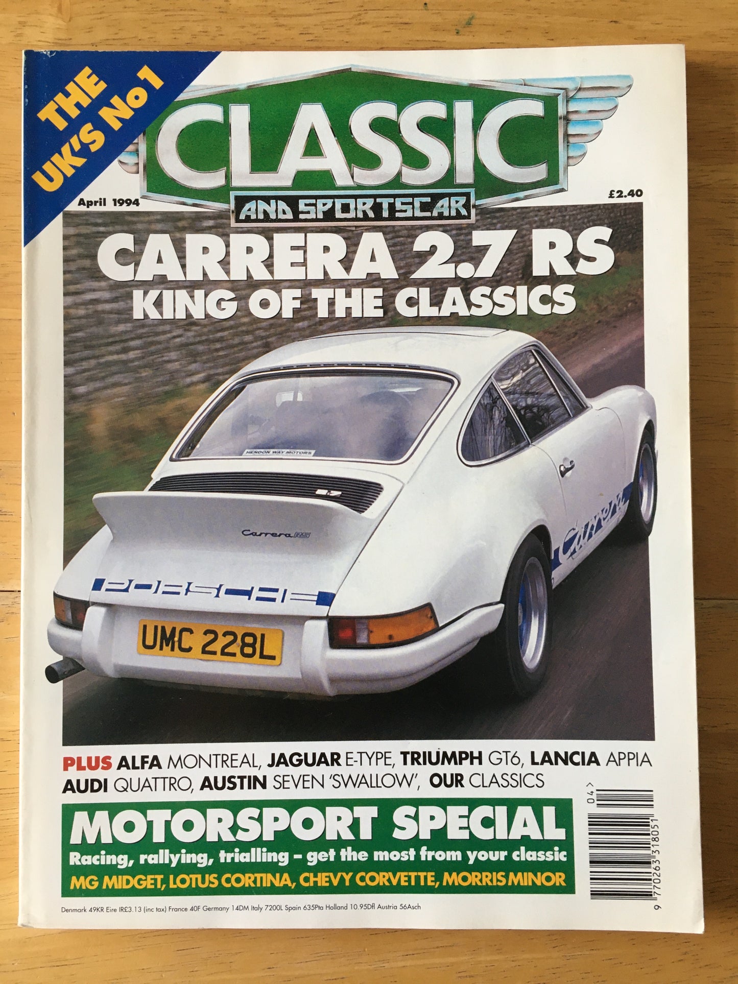 Classic & Sports Cars Magazine April 1994 (189) Carrera 2.7 RS Alfa Montreal Lancia Appia