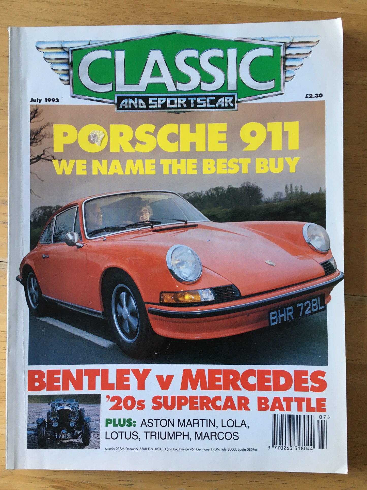 Classic and Sportscar Magazine July 1993 (192) Porsche 911 Bentley vs Mercedes