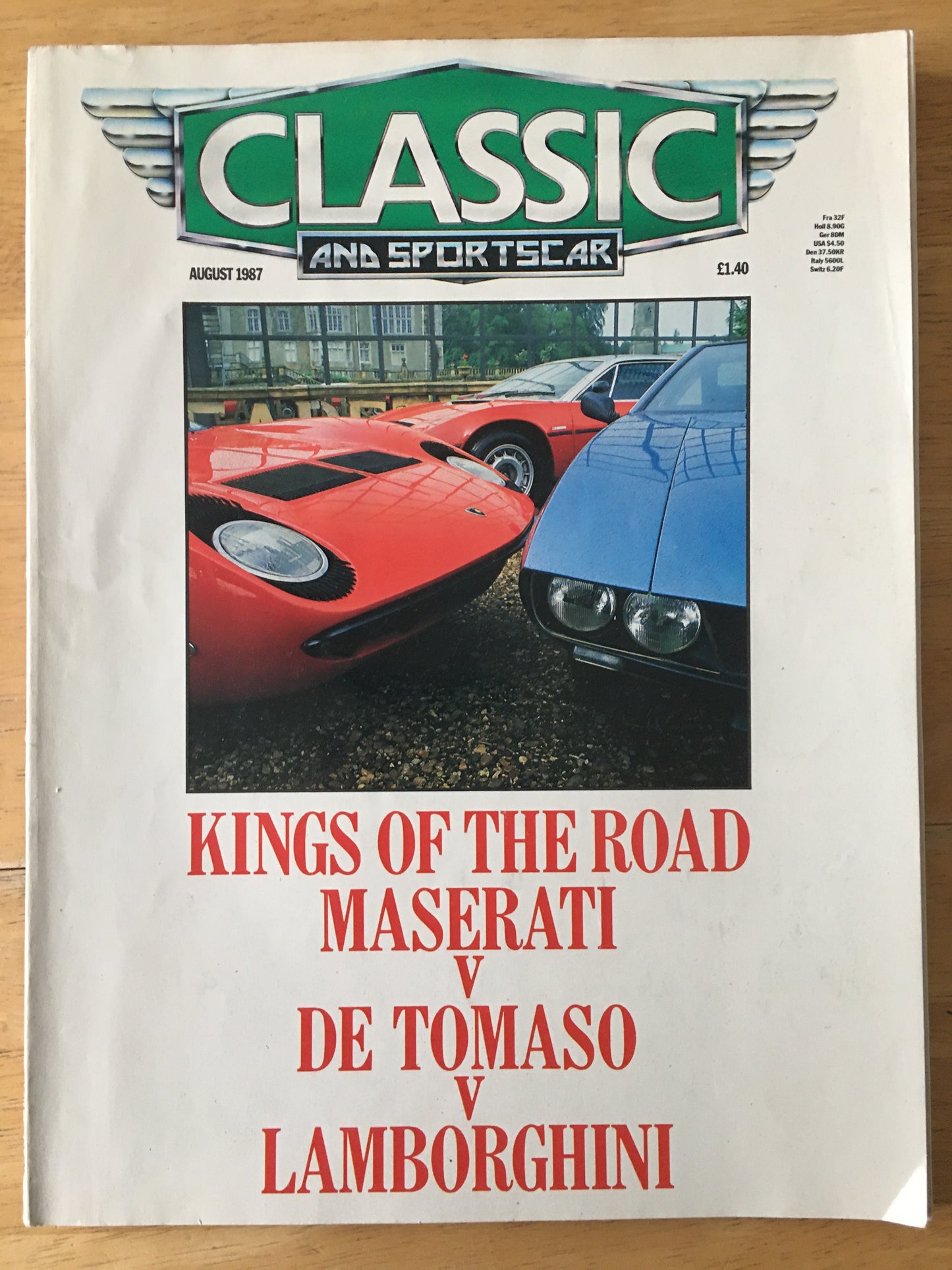 Classic and Sportscar Magazine August 1987 (202) Maserati Detomaso Lamorghini