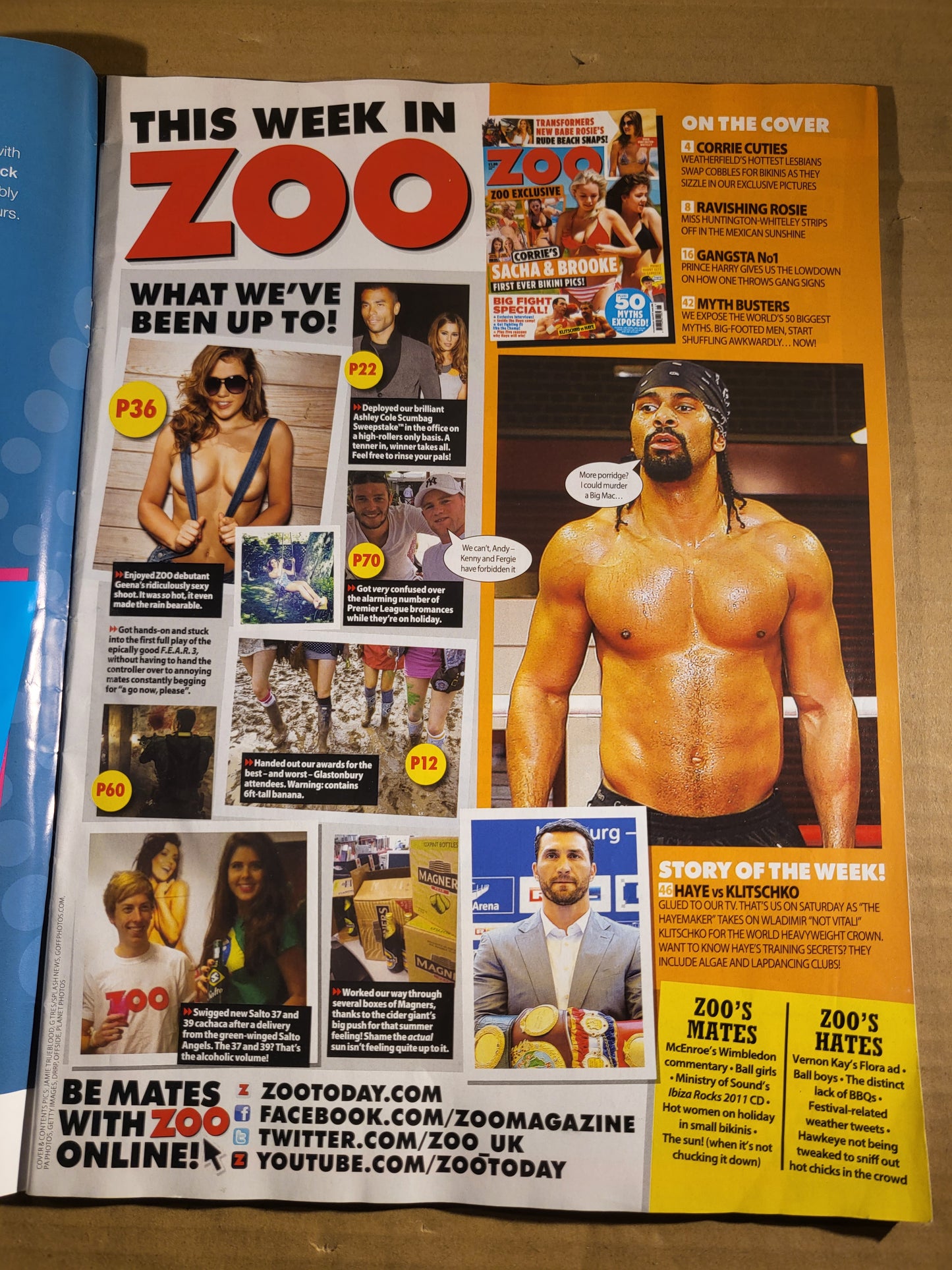 Zoo Magazine 1-7 July 2011 (703) ROSIE HUNTINGTON-WHITELEY GEENA MULLINS Sacha Parkinson Brooke Vincent