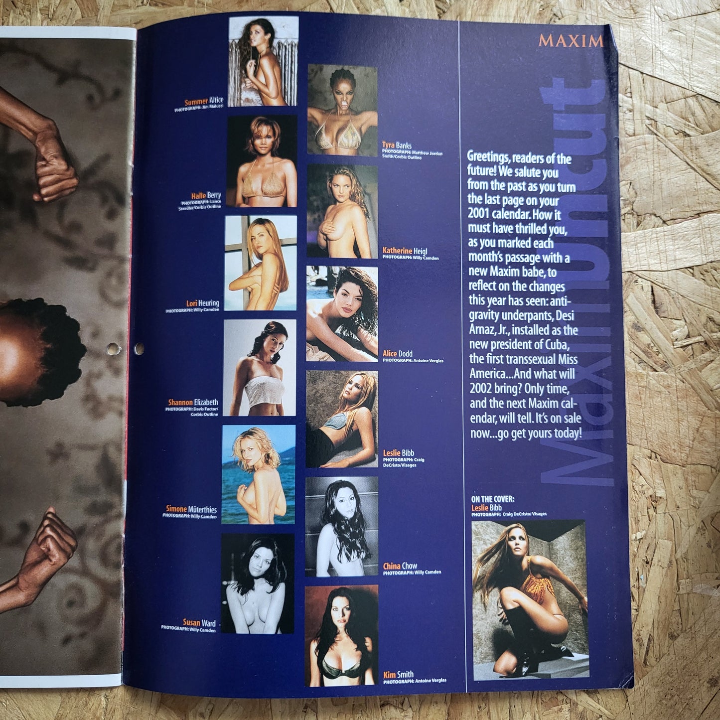 MAXIM UNCUT Calendar 2001 (1002) Halle Berry Leslie Bibb Shannon Elizabeth