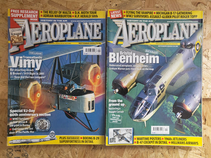 12x Aeroplane Magazines 2005 FULL YEAR Bundle/Job Lot (0025) Spitfire Me 262 The Black Arrows