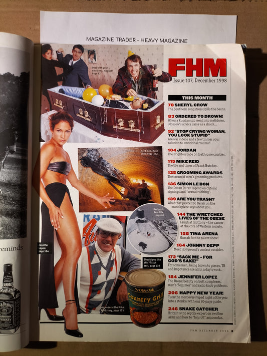 FHM Magazine December 1998 (562)(Rare) Jennifer Lopez