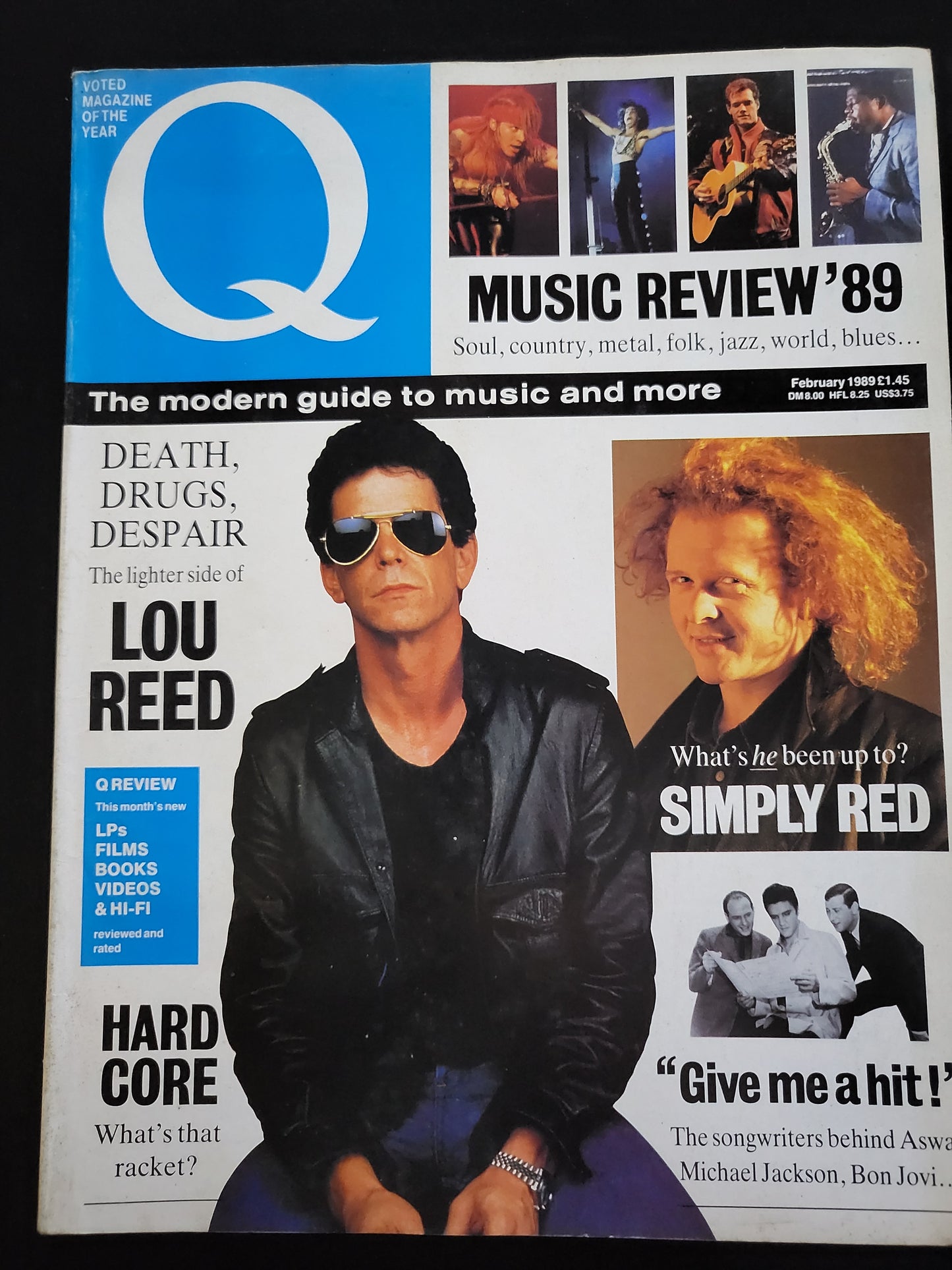 Q Magazine February 1989 409 Issue 29 Lou Reed Simply Red Roy Orbison Viz RARE