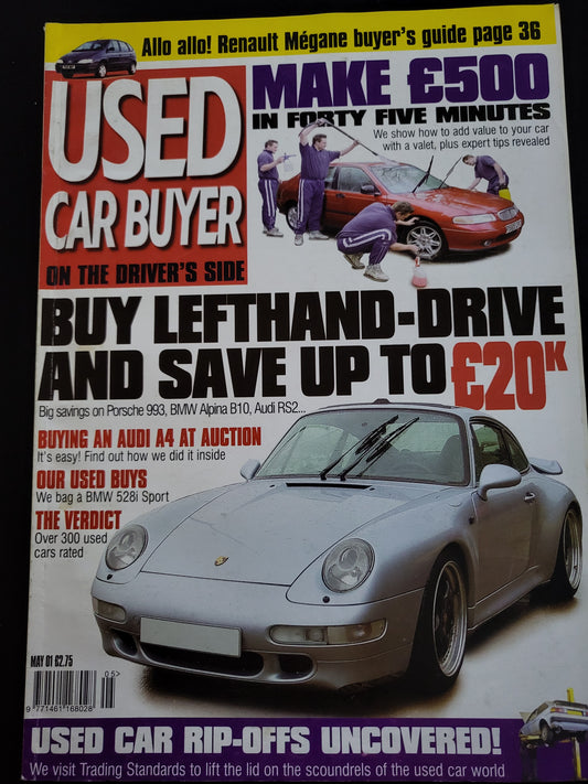 Used Car Buyer May 2001 412 Porsche 993 Audi A4 Renault Megane BMW 528i Alpina B10