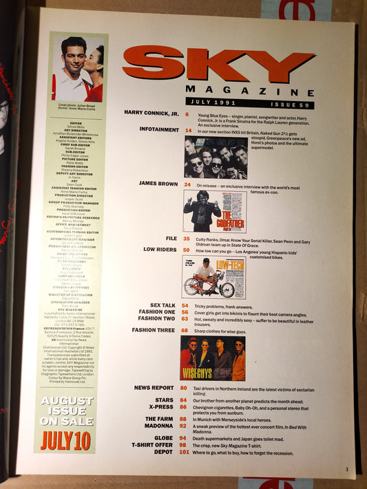 Sky Magazine - July 1991 - Harry Connick Jr - James Brown - INXS
