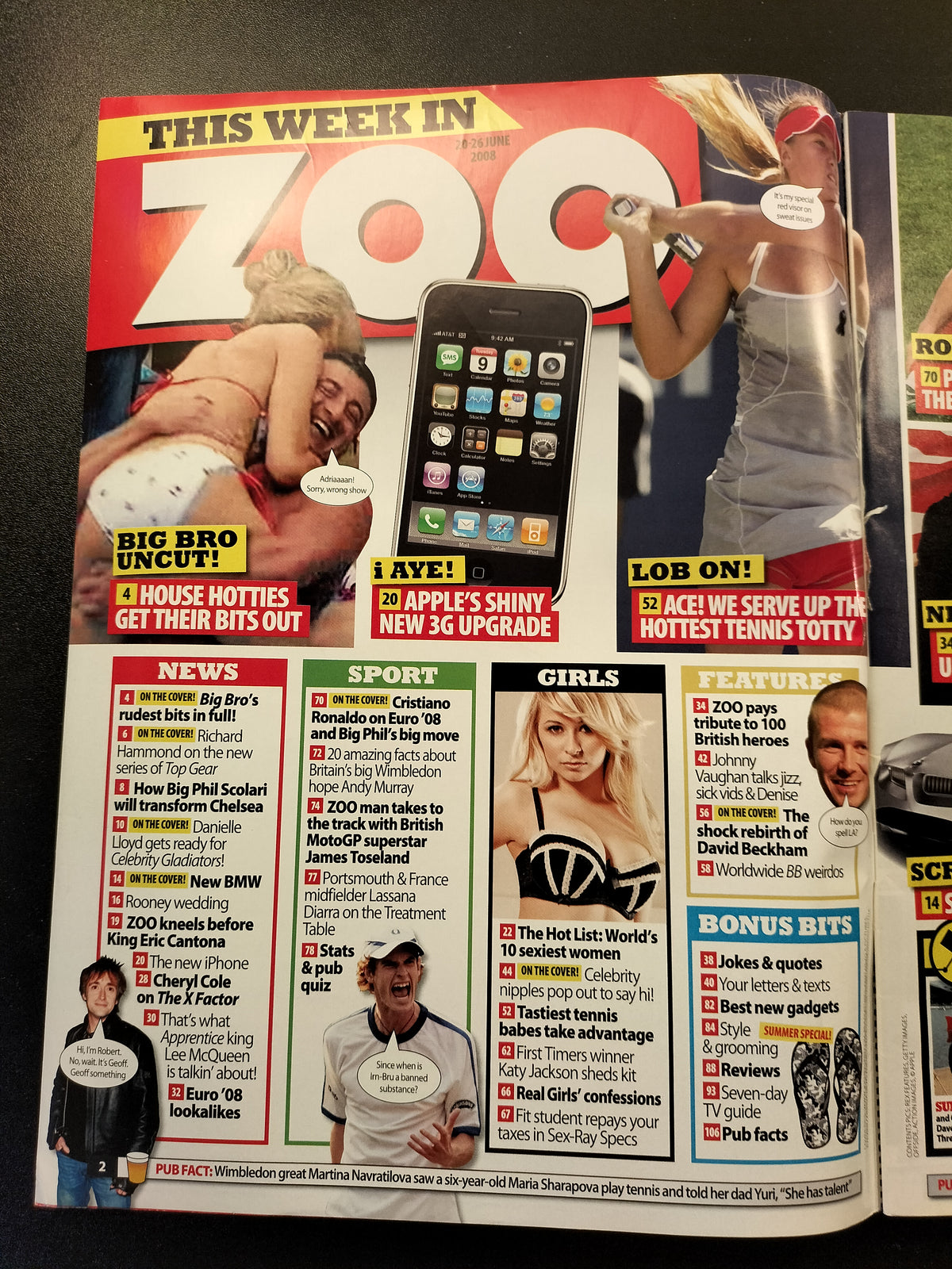 Zoo Magazine 20-26 June 2008 Danielle Lloyd Katie Price Ronaldo Beckham SKU 1554
