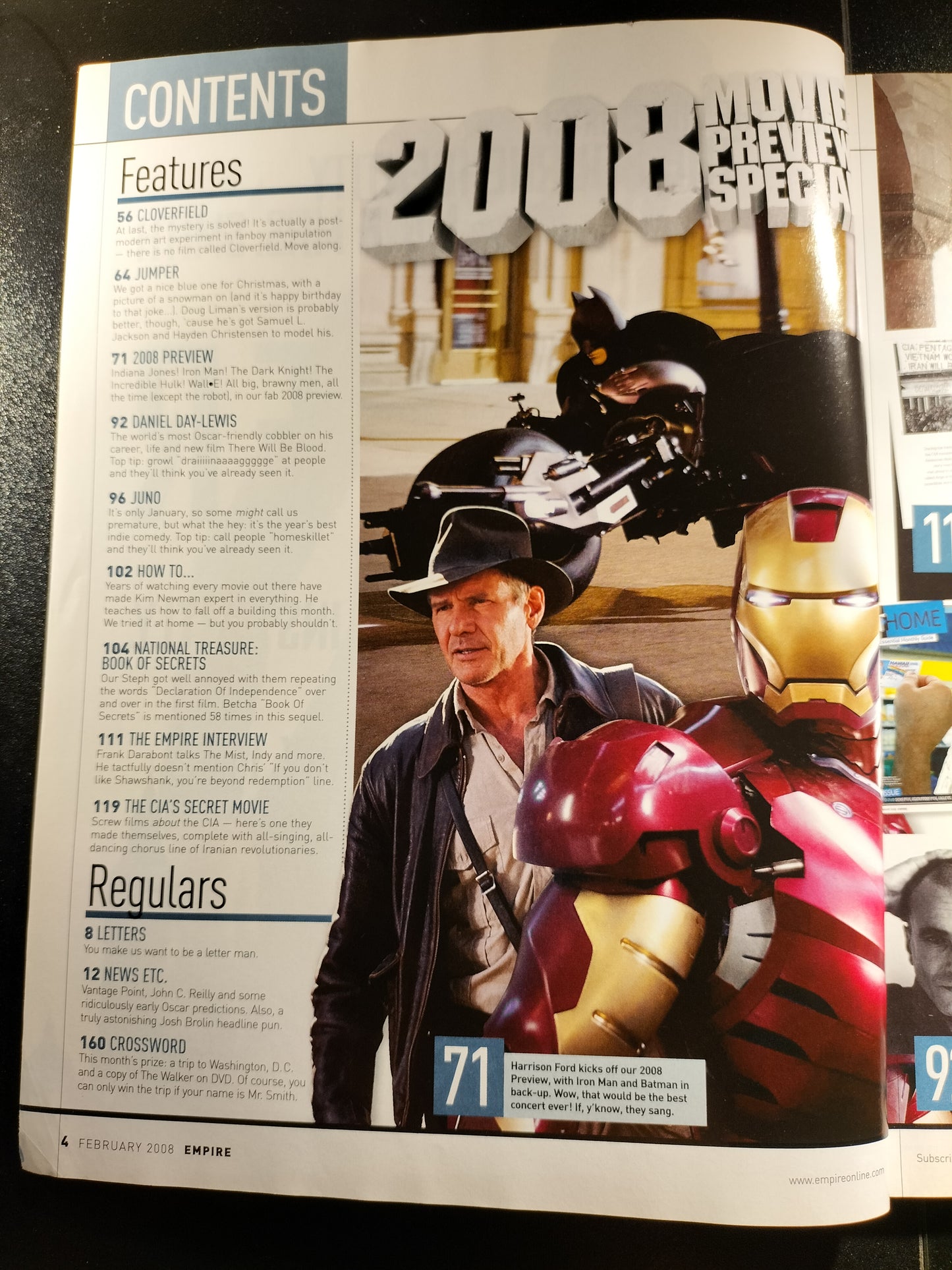 Empire Magazine Feb 2008 662 Issue 224 Indiana Jones Iron Man The Dark Knight VGC