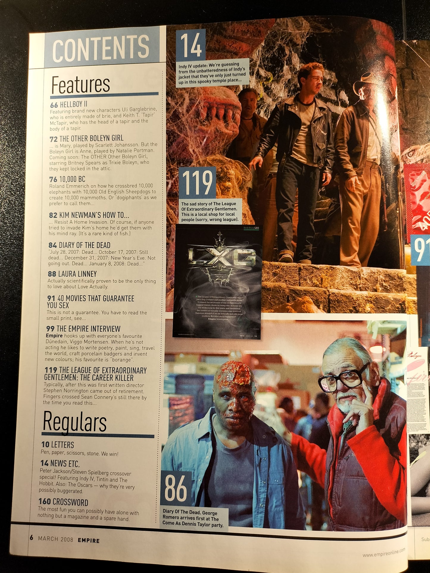 Empire Magazine March 2008 662 Issue 225 Hellboy 2 Indy IV The Hobbit VGC Rare