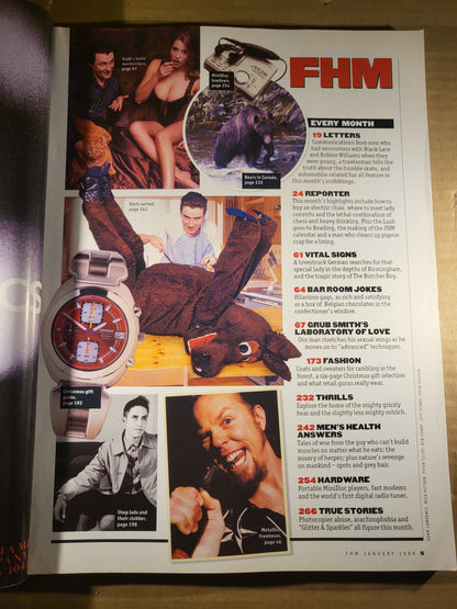FHM Magazine January 1999 No.108 (Rare)(700) Lisa Faulkner Booze Dave Courtney