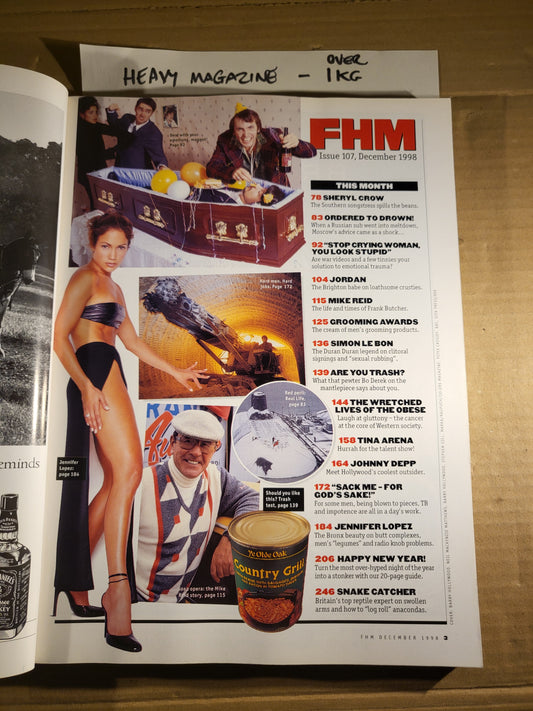 FHM Magazine December 1998 (721)(Rare) Jennifer Lopez