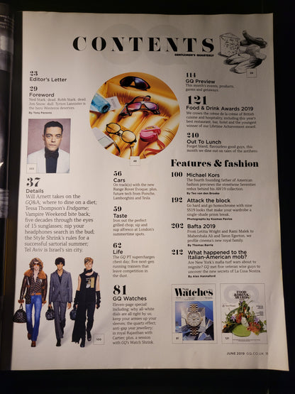 GQ Magazine June 2019 British (740) Sam Smith, Rami Malek. Cars: Range Rover Evo