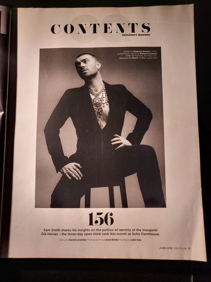 GQ Magazine June 2019 British (740) Sam Smith, Rami Malek. Cars: Range Rover Evo