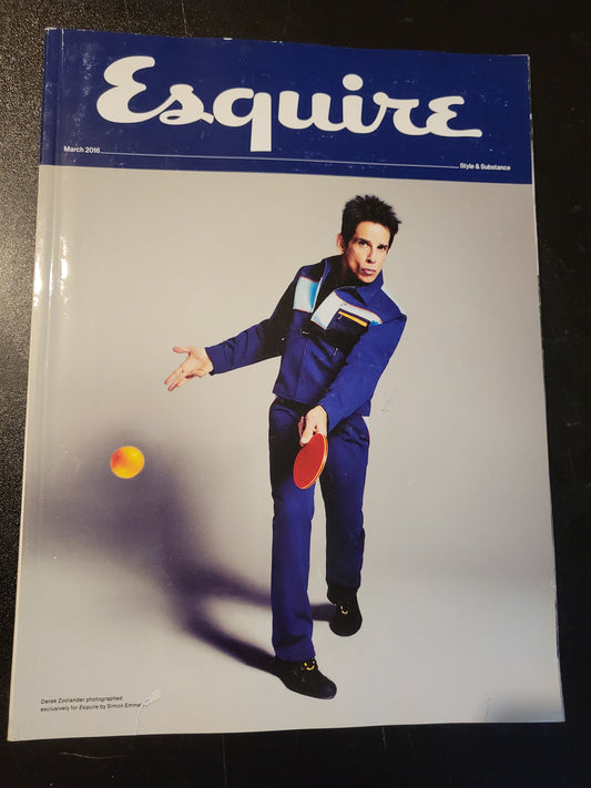 Esquire Magazine March 2016 (Rare)(789) Zoolander Ben Stiller Cover