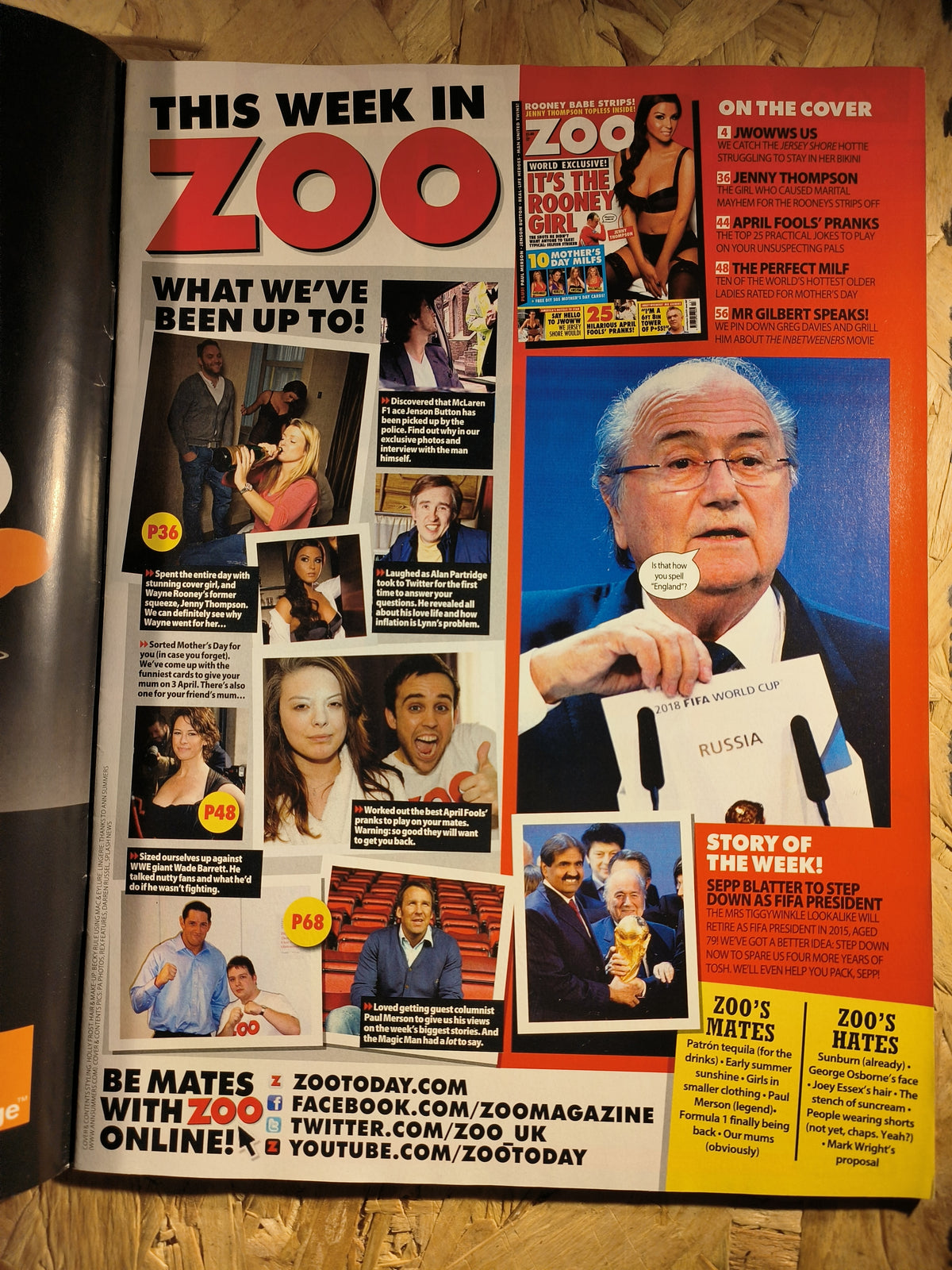 Zoo Magazine 1-7 April 2011 Jenny Thompson Wayne Rooney JWOWW SKU 1557