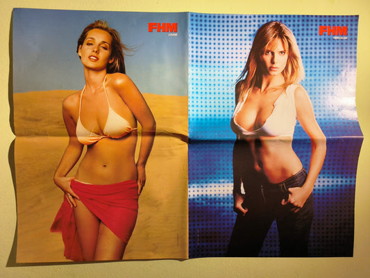 FHM Poster Estella Warren Heidi Klum Louise Double Sided Fold-Out 1556