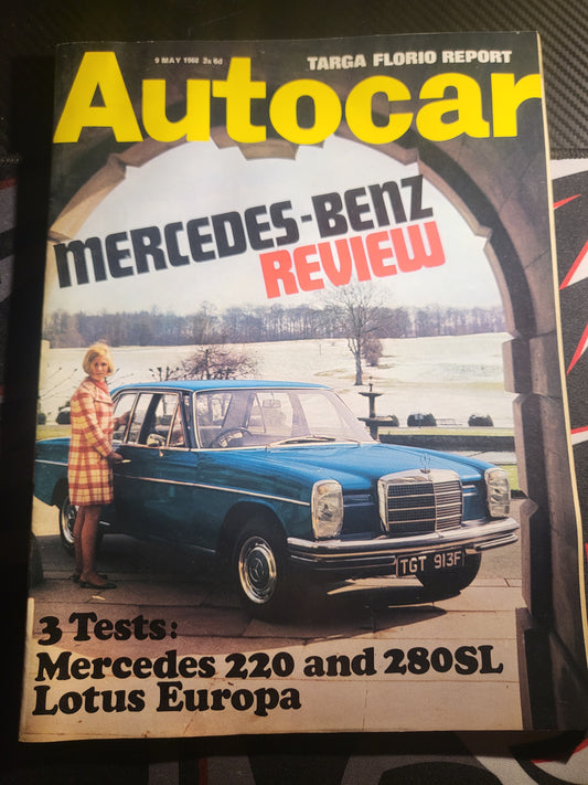 Autocar Magazine 9 May 1968 (871) Mercedes-Benz 220 280Sl Lotus Europa