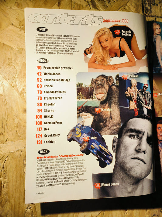 Loaded Magazine September 1998 (896) NATASHA HENSTRIDGE POSTER Amanda Robbins