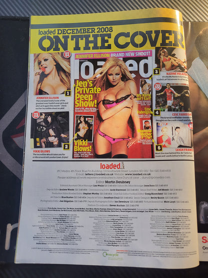 Loaded Magazine December 2008 (960)(RARE) Jennifer Ellison Vikki Blows Nadine Velasquez