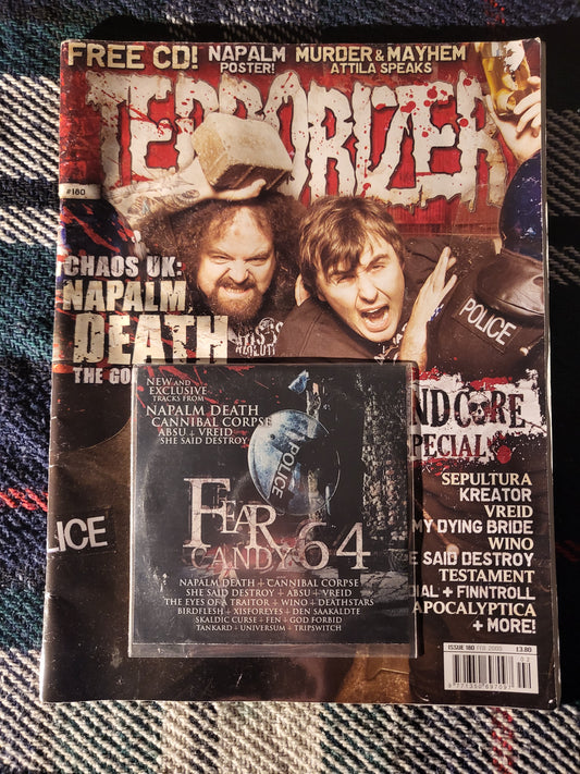 Terrorizer Magazine February 2009 #180 (973) With CD Napalm Death Kreator