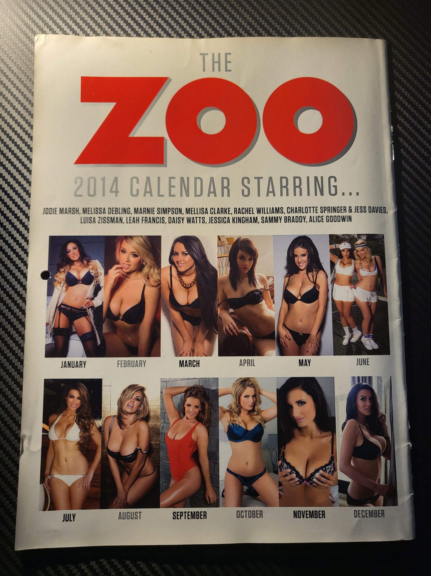 ZOO Magazine Calender 2014 (984)(Rare) Jodie Marsh Marie Simpson Leah Francis