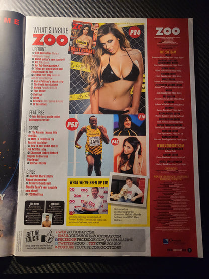 ZOO Magazine 1-7 August 2014 (987)(Rare) Holly Hagan Claudia Dean Kim Kardashian