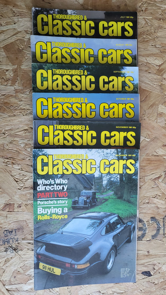 6x Classic Cars Magazines 1981 Bundle/Job Lot (00042) Rolls Royce Jaguar