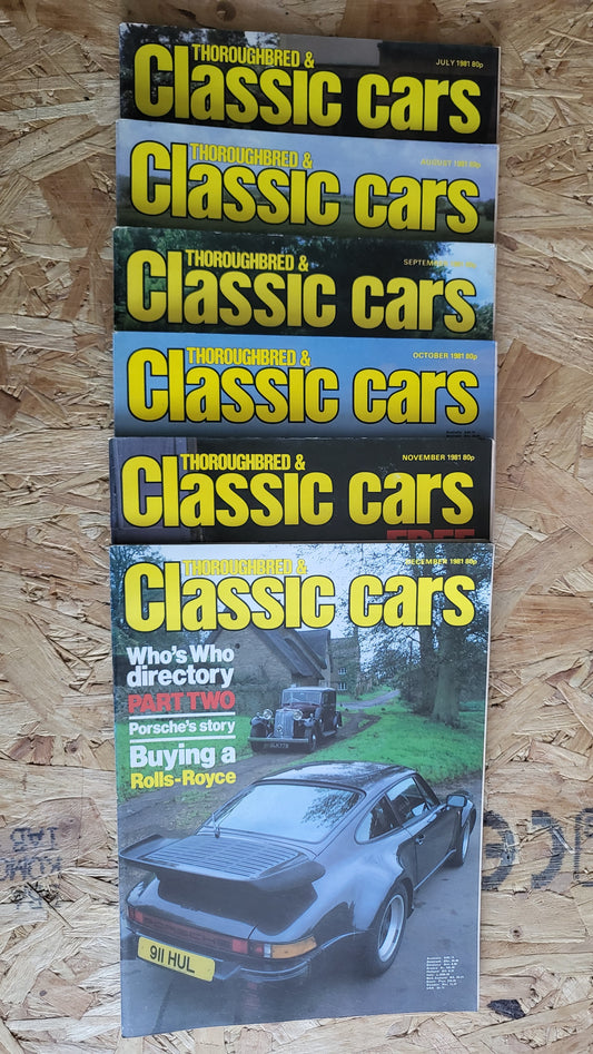 6x Classic Cars Magazines 1981 Bundle/Job Lot (00043) Rolls Royce Jaguar
