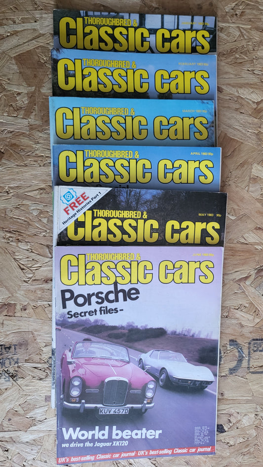 6x Classic Cars Magazines 1983 Bundle/Job Lot (00044) Jaguar Talbot 105