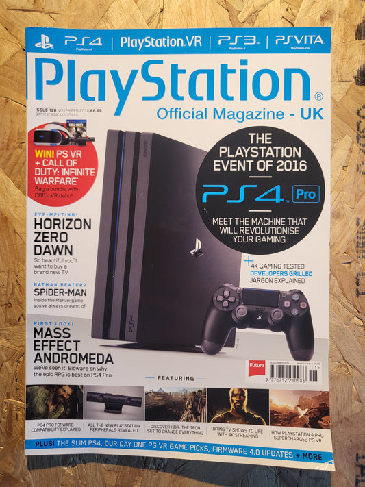 Playstation Magazine November 2016 #128 (1011) Spider-man Mass Effect Horizon Zero Dawn