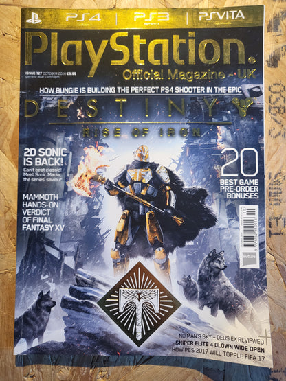 Playstation Magazine October 2016 #127 (1011) Destiny Sniper Elite