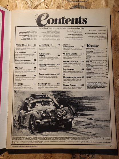Classic Cars Magazine December 1984 (1013) Porsche 944 TVR Trident