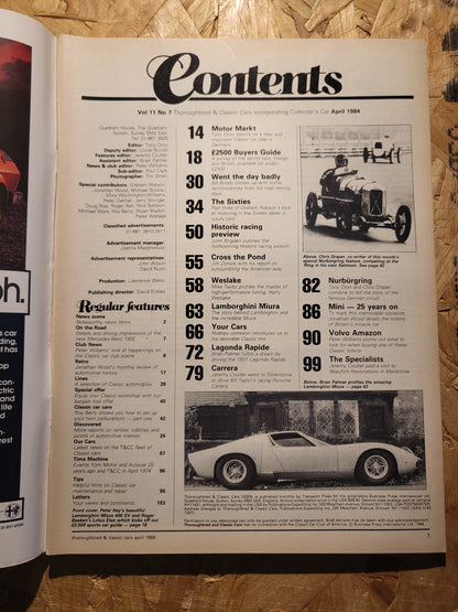 Classic Cars Magazine April 1984 (1014) Volvo Amazon Carrera Lagonda