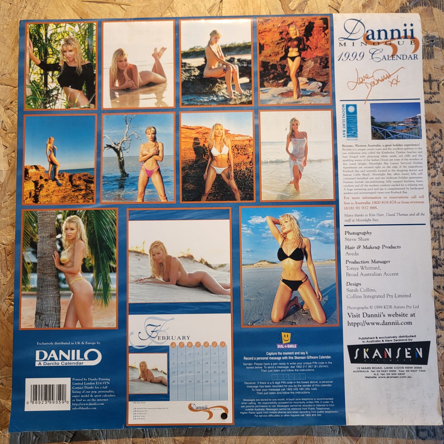 Dannii Mingogue Calendar 1999 EXTREMELY RARE (BB005)