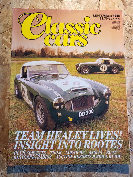 Classic Cars Magazine September 1988 (1019) Austin-Healey 3000 Corvette Tiger