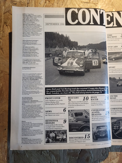 Classic Cars Magazine September 1988 (1019) Austin-Healey 3000 Corvette Tiger