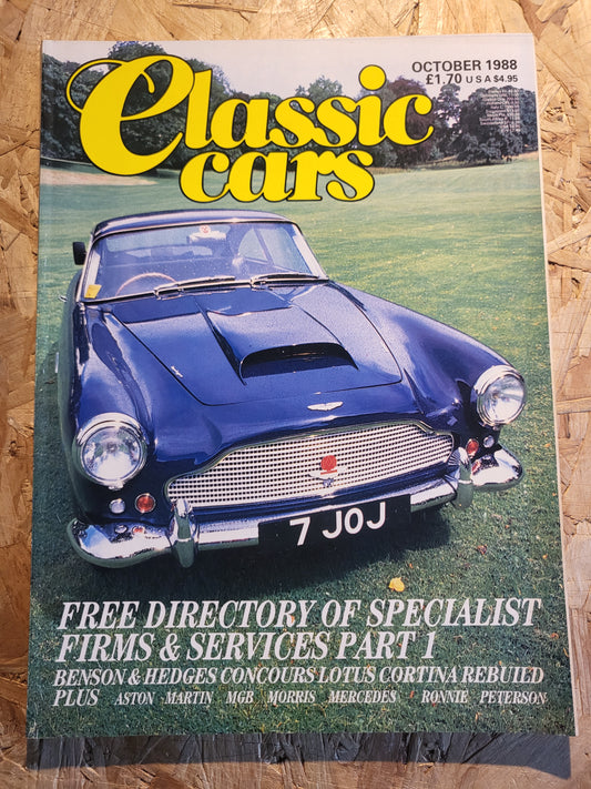 Classic Cars Magazine October 1988 (1019) Lotus Cortina Enzo Ferrari Lancia En Espana