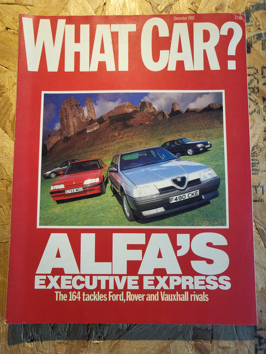 What Car Magazine December 1988 (1021)(RARE) Ford Escort 1.6 Ghia Alfa 164 Sierra Cosworth