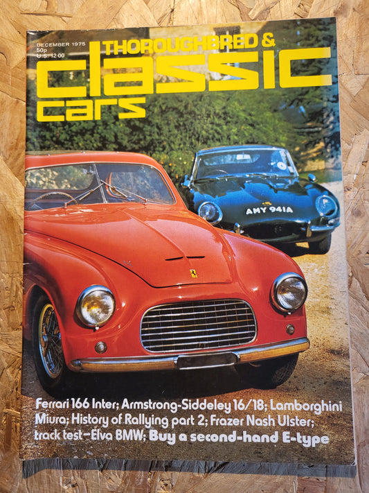Classic Cars December 1975 (1021) Ferrari 166 Armstrong-Siddeley 16/18 Elva BMW