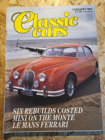 Classic Cars Magazine February 1987 (1021) Jaguar Mk2 Le Mans Ferrari