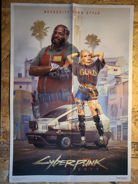 Playstation Magazine CYBERPUNK 2077 POSTER (1024) Necessity over Style