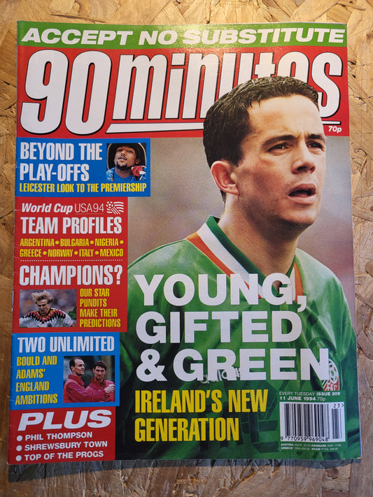 90 Minute Magazine 11 June 1994 #209 (1030)(RARE) Steve Bould Phil Thompson Alan McLoughlin