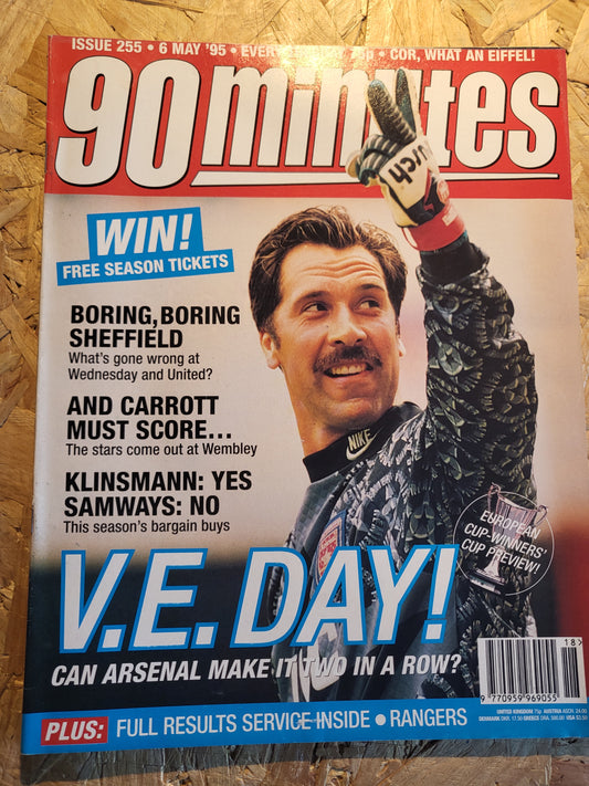 90 Minute Magazine 6 May 1995 #255 (1030)(RARE) Ronnie Whelan Arsenal