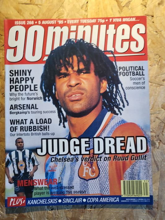 90 Minute Magazine 5 August 1995 #268 (1030)(RARE) Ruud Gullit Martin O'Neill