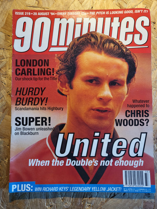 90 Minute Magazine 20 August 1994 #219 (1030)(RARE) Manchester United Jim Bowen Chris Woods