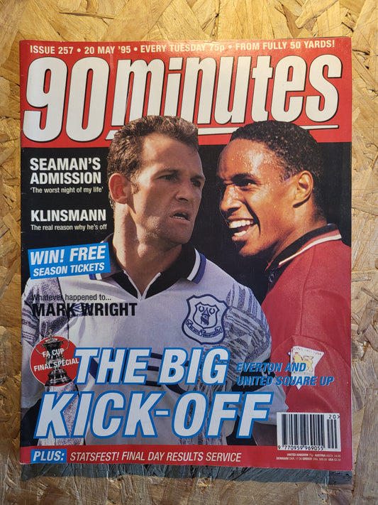 90 Minute Magazine 20 May 1995 #256 (1030)(RARE) Mark Wright Jurgen Klinsmann Peter Schmeichel