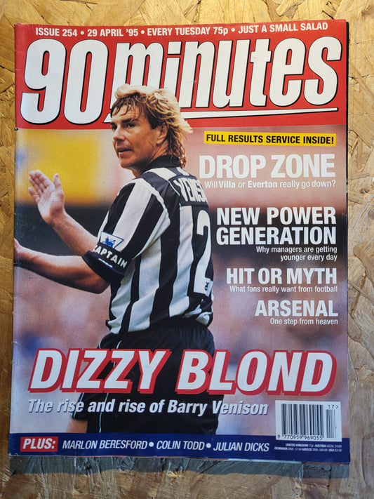 90 Minute Magazine 29 April 1995 #254 (1030)(RARE) Barry Venison Marlon Beresford Colin Todd