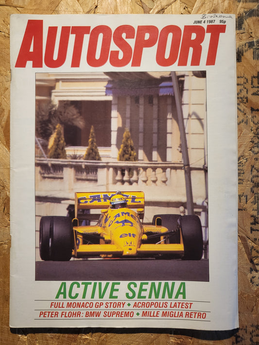 Autosport Magazine 4 June 1987 (1035) Ayrton Senna Mille Miglia Peter Flohr