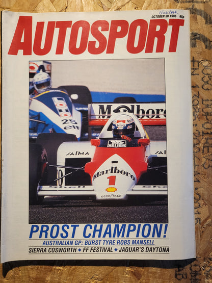 Autosport Magazine 30 October 1986 (1035) Sierra Cosworth Duqueine VG4
