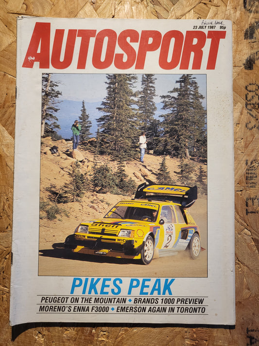 Autosport Magazine 23 July 1987 (1035) Pikes Peak, Sierra Cosworth, BMW 735i, F3000